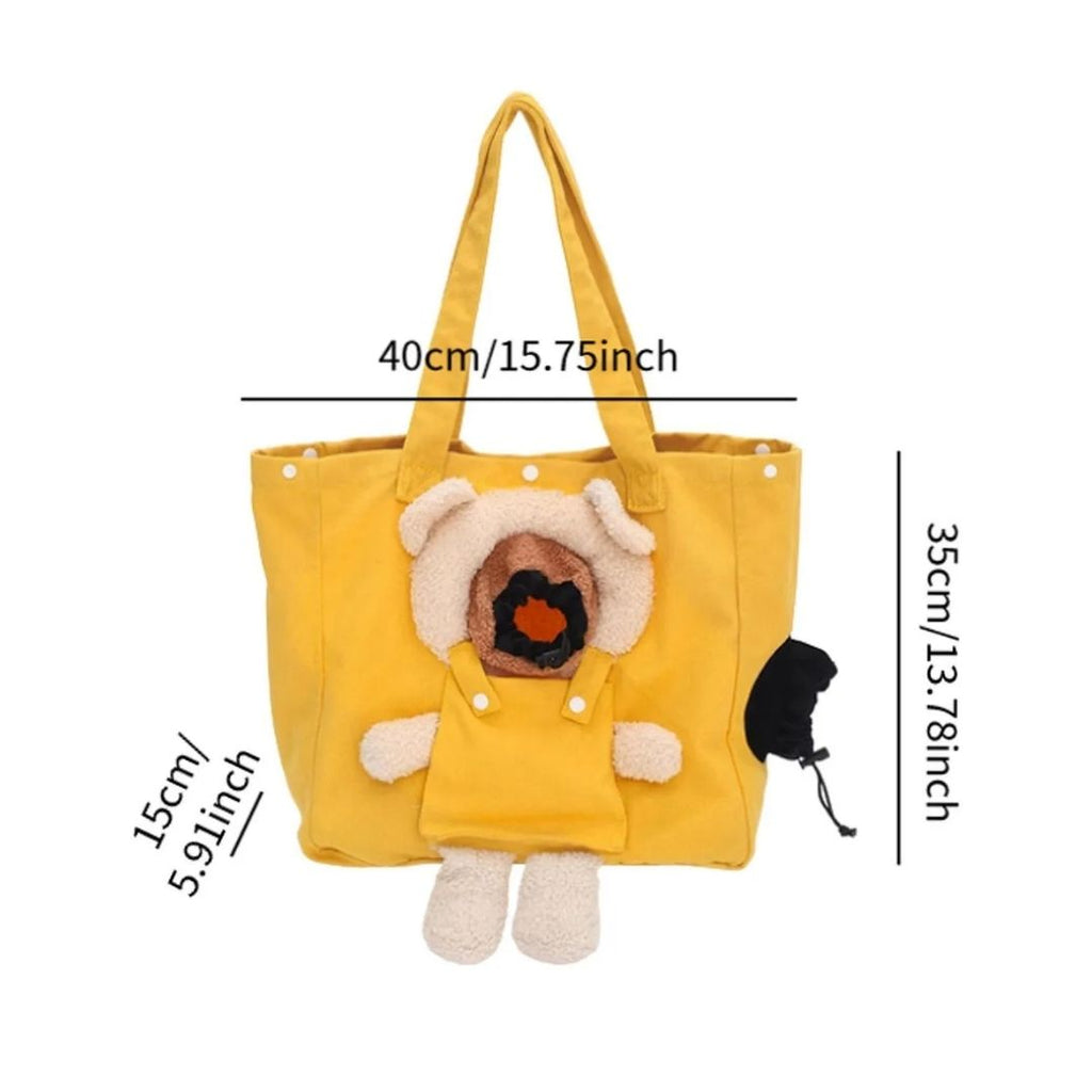 BOLSO PARA TRANSPORTE DE MASCOTAS CON DISEÑO DE OSITO