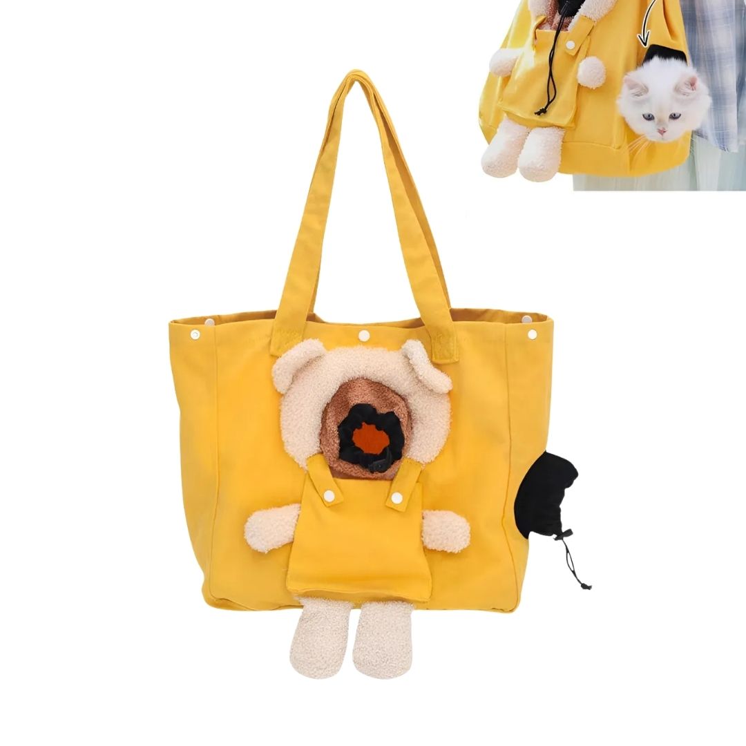 BOLSO PARA TRANSPORTE DE MASCOTAS CON DISEÑO DE OSITO