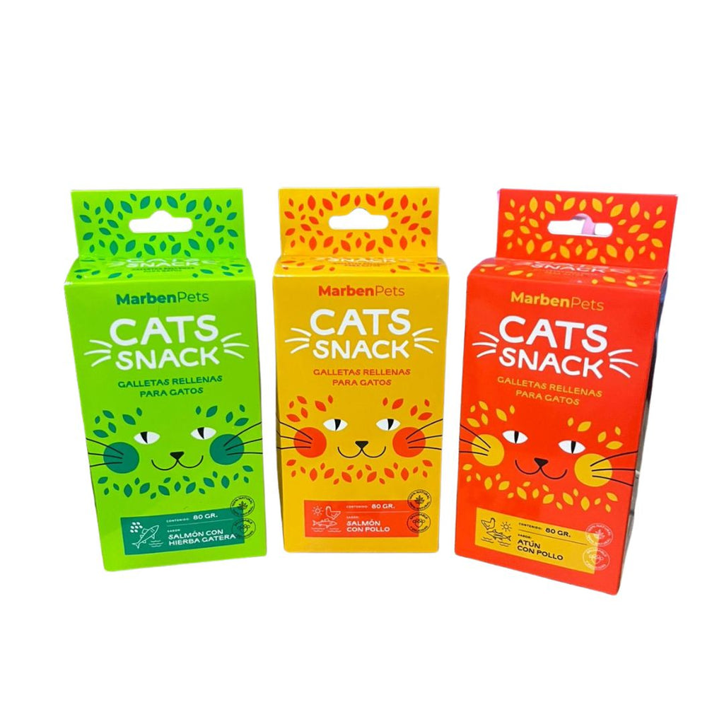Cats Snack Galletas Rellenas de Salmon con Hierba Gatera 80Grs