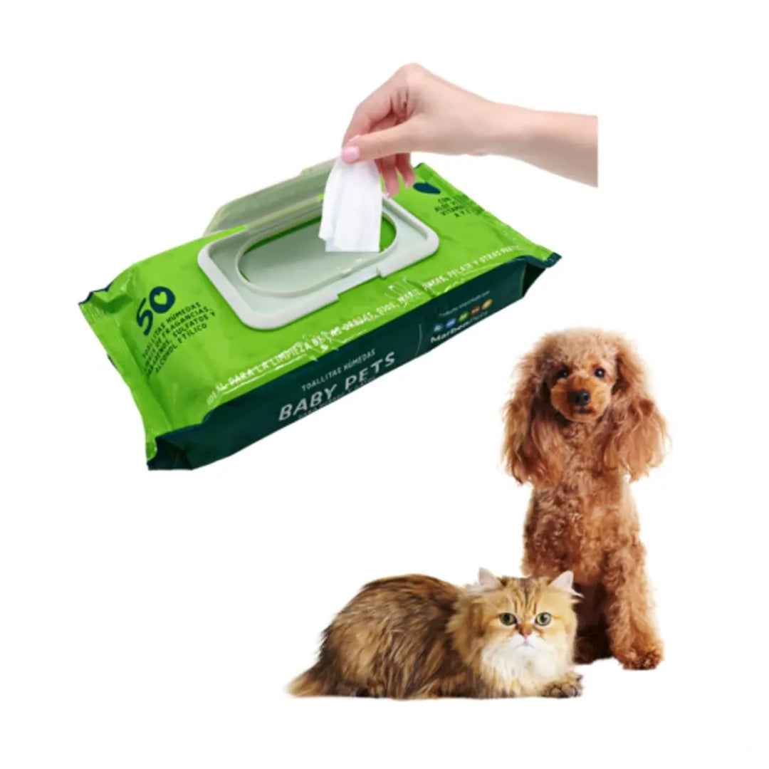 TOALLITAS HUMEDAS BABY PETS CON ALOE VERA  50UND