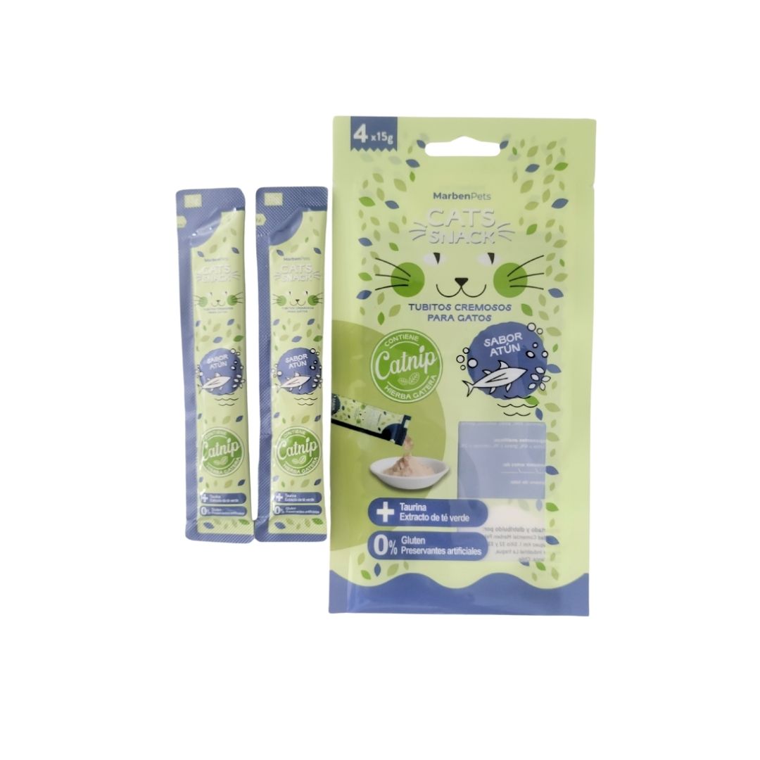 CATS SNACK TUBITO CREMOSO ATÚN CON CATNIP