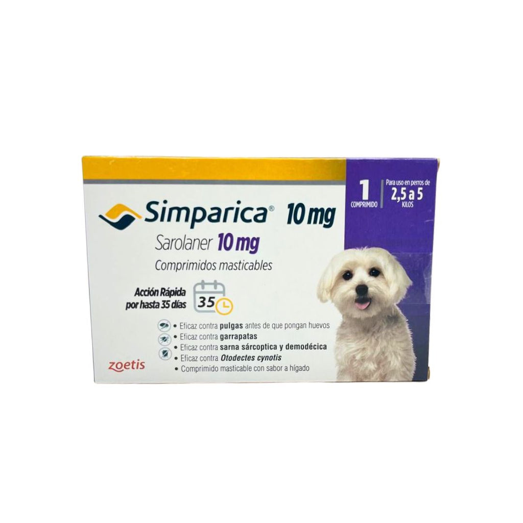 SIMPARICA 10MG 2.5 A 5 KILOS (1 COMP)