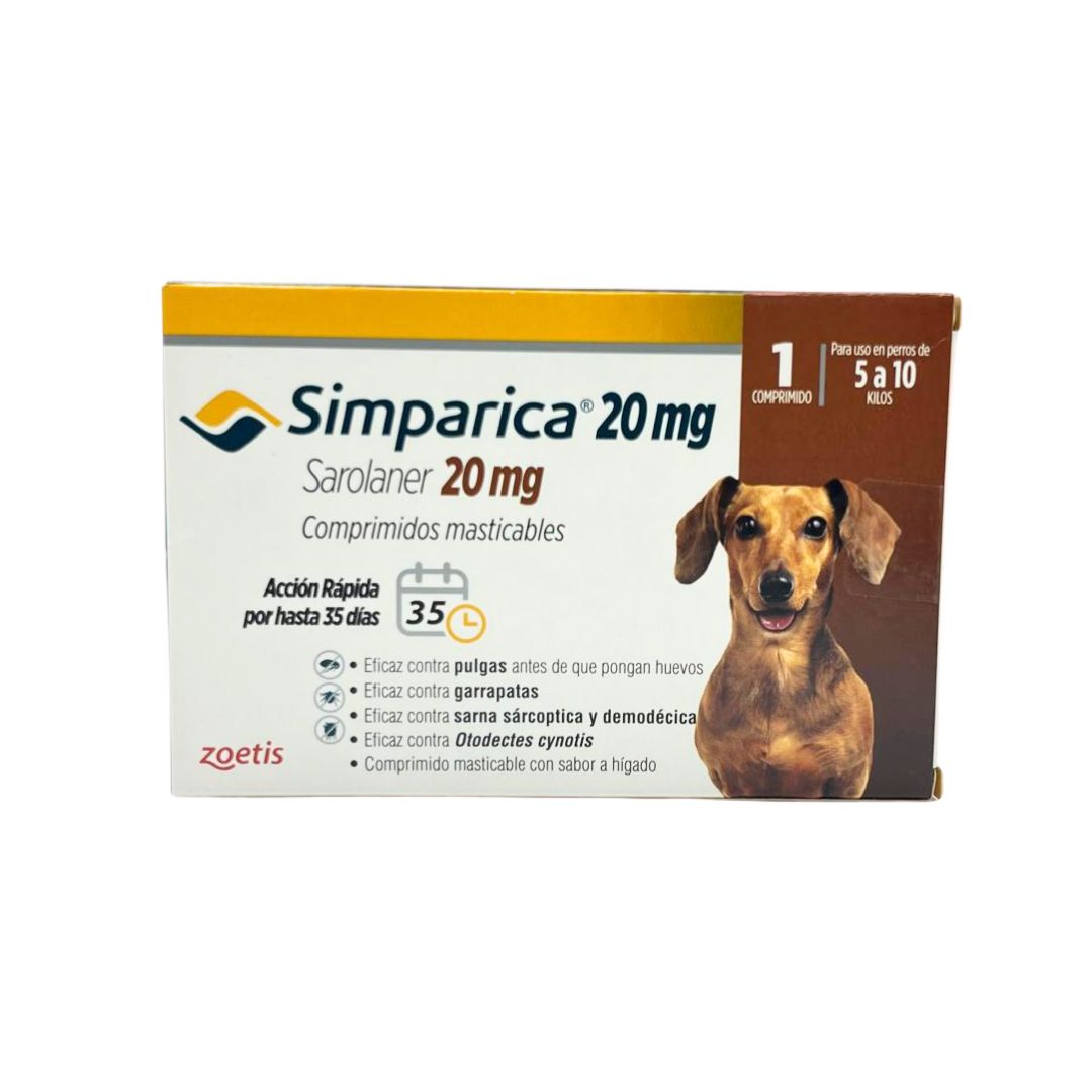 SIMPARICA 20MG 5 A 10 KILOS (1 COMP)
