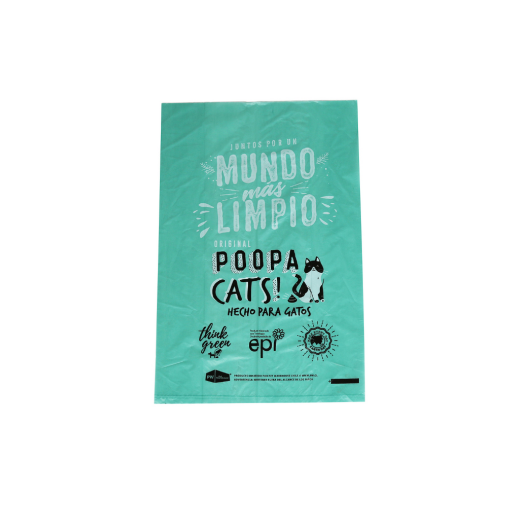 POOPA CATS PACK 4 ROLLOS DE 15 BOLSAS 33X33CM