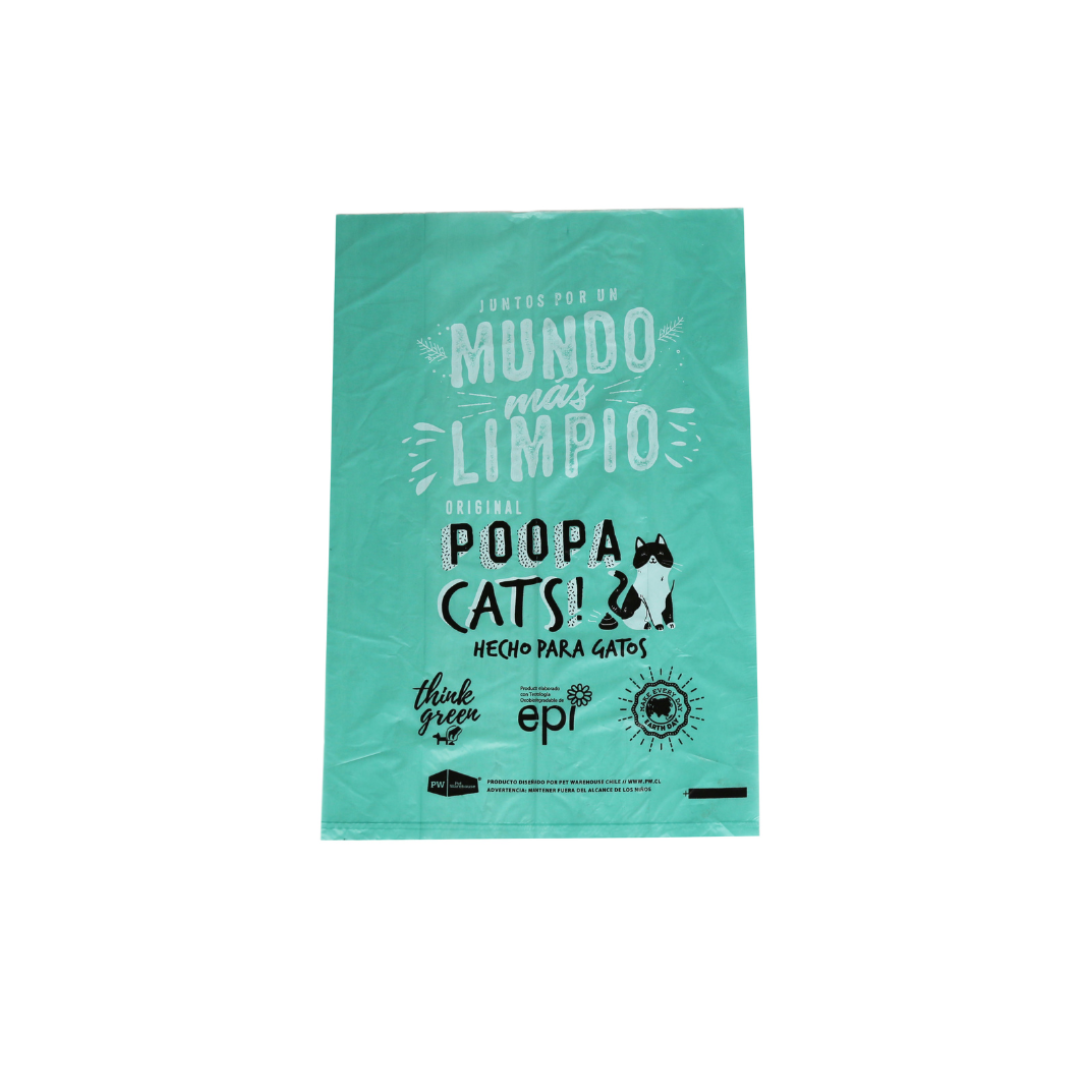 POOPA CATS PACK 4 ROLLOS DE 15 BOLSAS 33X33CM