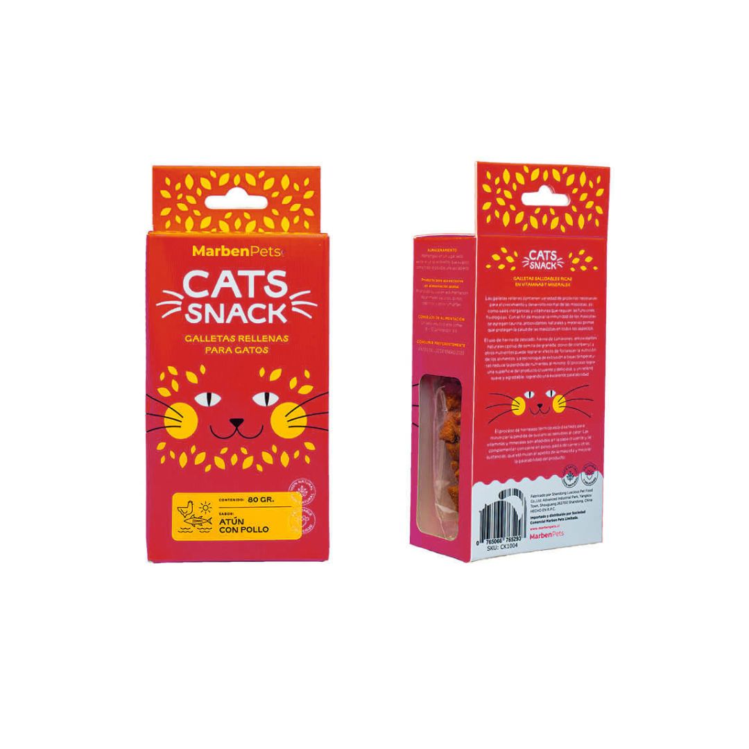 Cats Snack Galletas Rellenas de Atún con Pollo 80 grs