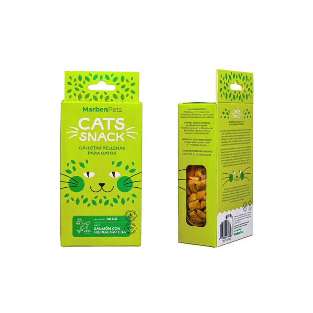 Cats Snack Galletas Rellenas de Salmon con Hierba Gatera 80Grs
